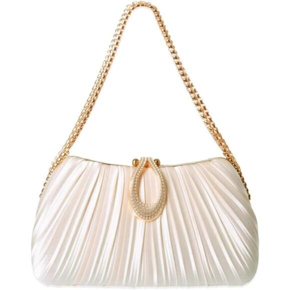 Gold Clutch Purse Women Evening Bag Wedding Prom Cocktail Party Formal Handbag - Picture 1 of 7